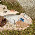 Casa con Escalera para Hámster | Madera Natural para Roedores
